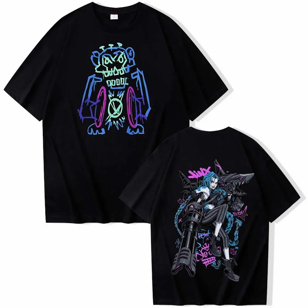 Arcane Jinx Graffiti T-shirt Man Women Harajuku O-neck Summer Casual tee Shirt game t shirt