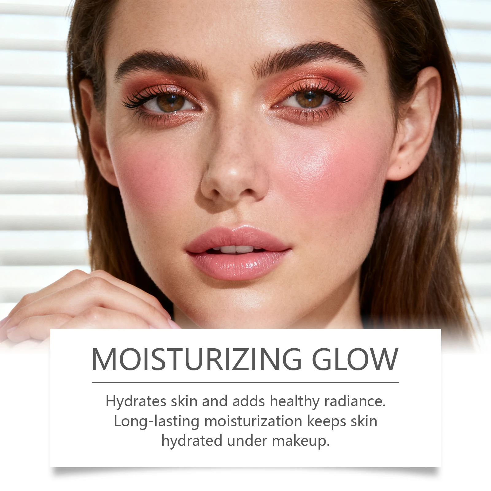 บลัชออนเนื้อฝุ่น 3 สี สำหรับแก้ม ปาก และใบหน้า บalm บำรุงผิว ติดทนนาน แต่งหน้าแบบธรรมชาติ บalm อเนกประสงค์ ไฮไลท์เตอร์ บลัชออน 50 กรัม