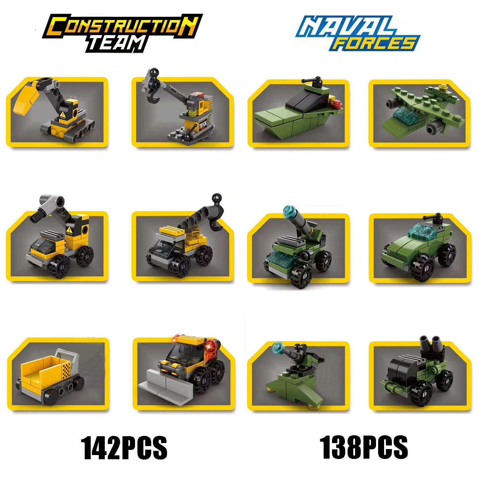 Zestaw klocków konstrukcyjnych 6w1: Inżynieria miejska, siły marynarskie, policja, straż pożarna, klocki edukacyjne, prezent dla dzieci