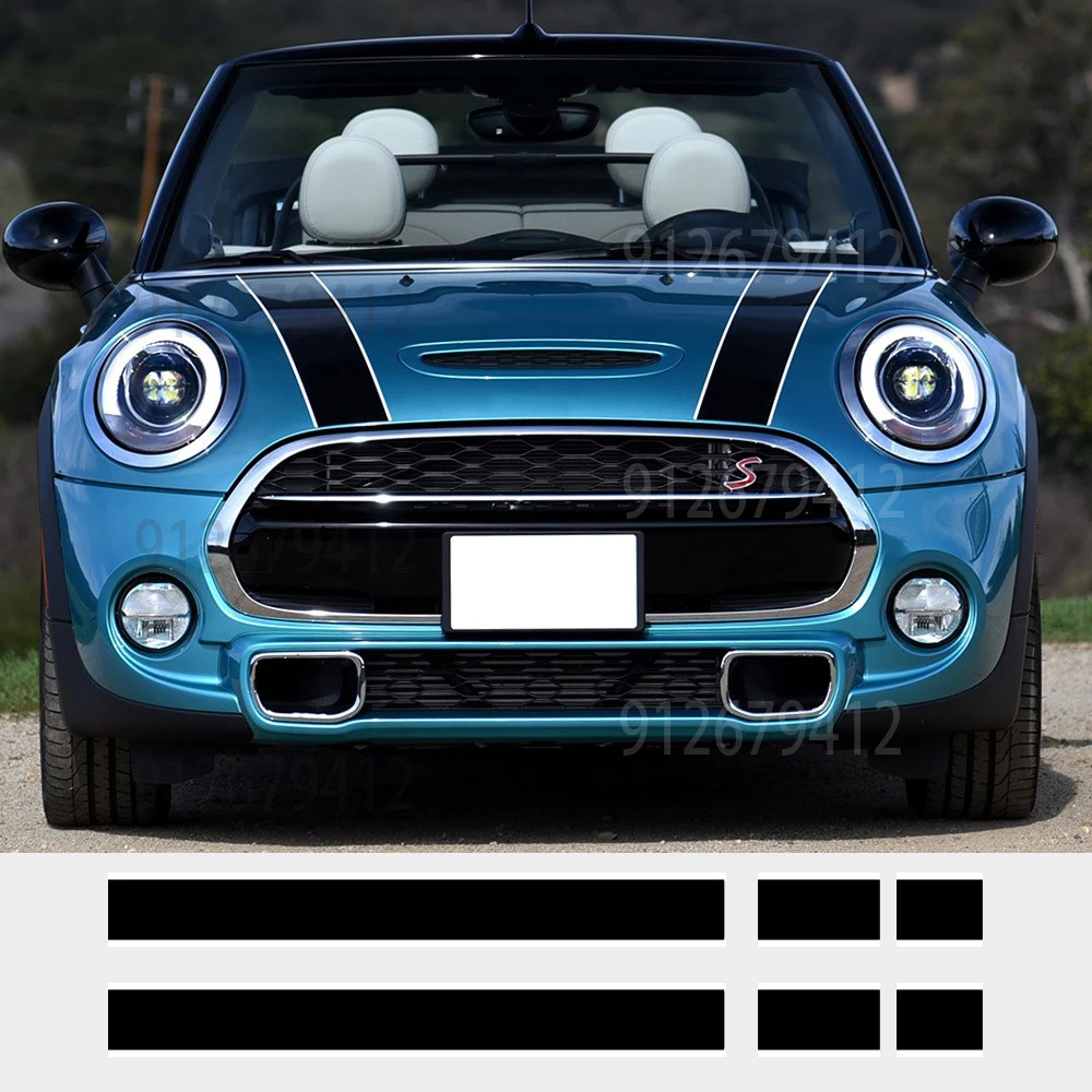 

Для Mini Cooper R50 R52 R53 R56 R57 F55 F56 F56 Люк Стайлинг автомобиля Капот Полосы Крышка двигателя Наклейки Наклейки Аксессуары