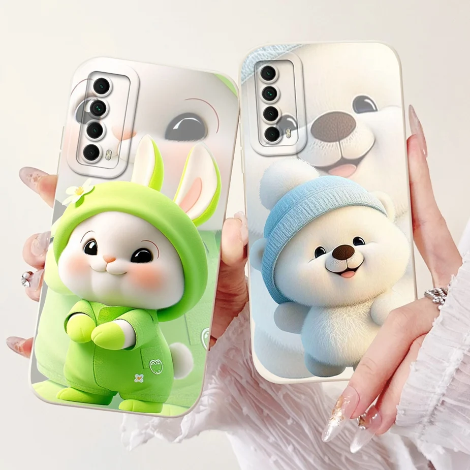 For Huawei P Smart 2021 Case PPA-LX1 Cute Cartoon Cover Soft TPU Phone Case For Huawei Y7a Y 7a PPA-LX3 PSmart 2021 Fudnas Coque