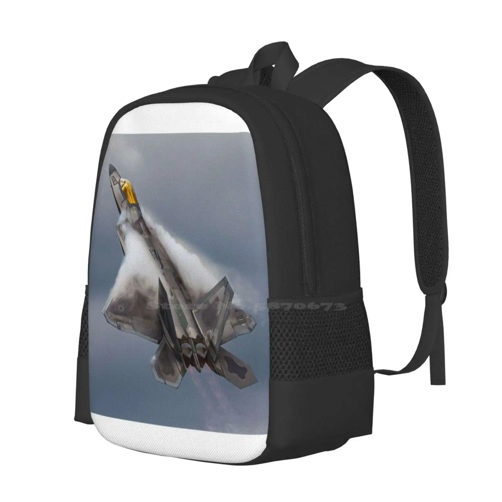 F-22 Raptor Clouds Hot Sale Schoolbag Backpack Fashion Bags Usaf F22 F 22 Raptor Stealth Fighter Jet Afterburner Reheat Flame