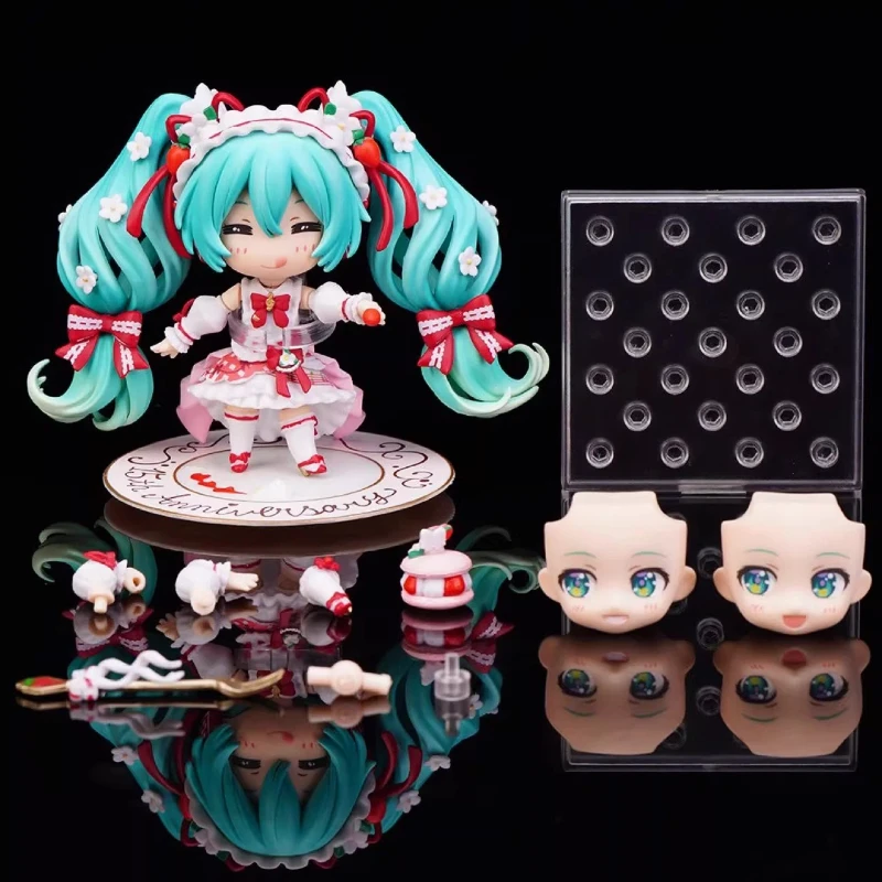 10cm Nendoroid Hatsune 1939 Strawberry Cake 1940 Magical Hatsune Q Version Action Figure Anime Model Toy Desktop Ornament Gift image 2