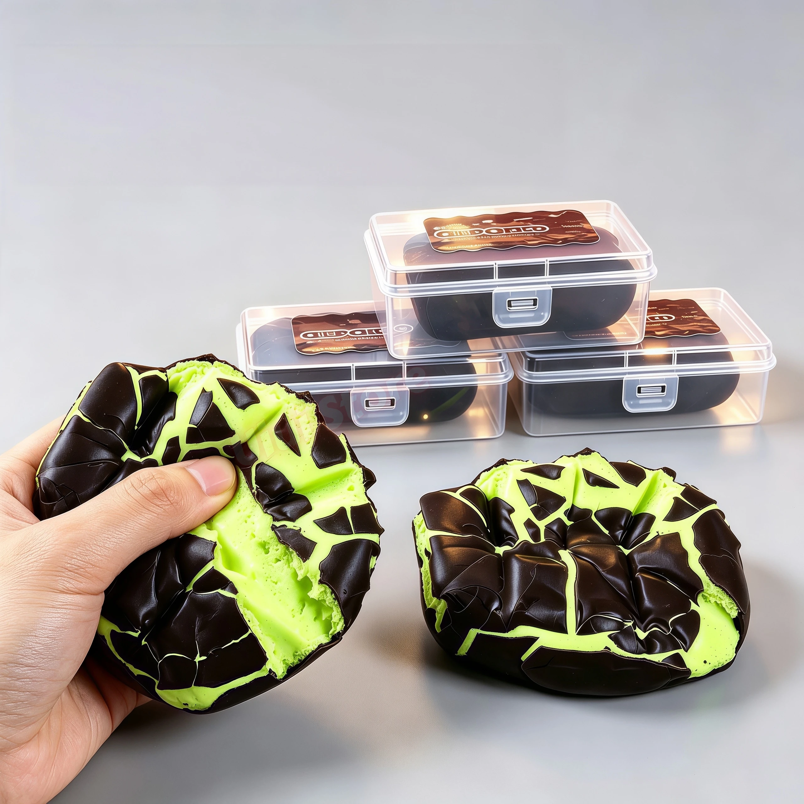 Chocolate Wax Cracking Squeeze Fidgets Cat Paw Donut Crunchy Sound Ball Handmade Craft Crispy Feel Snowball Crunch Squishy Gift