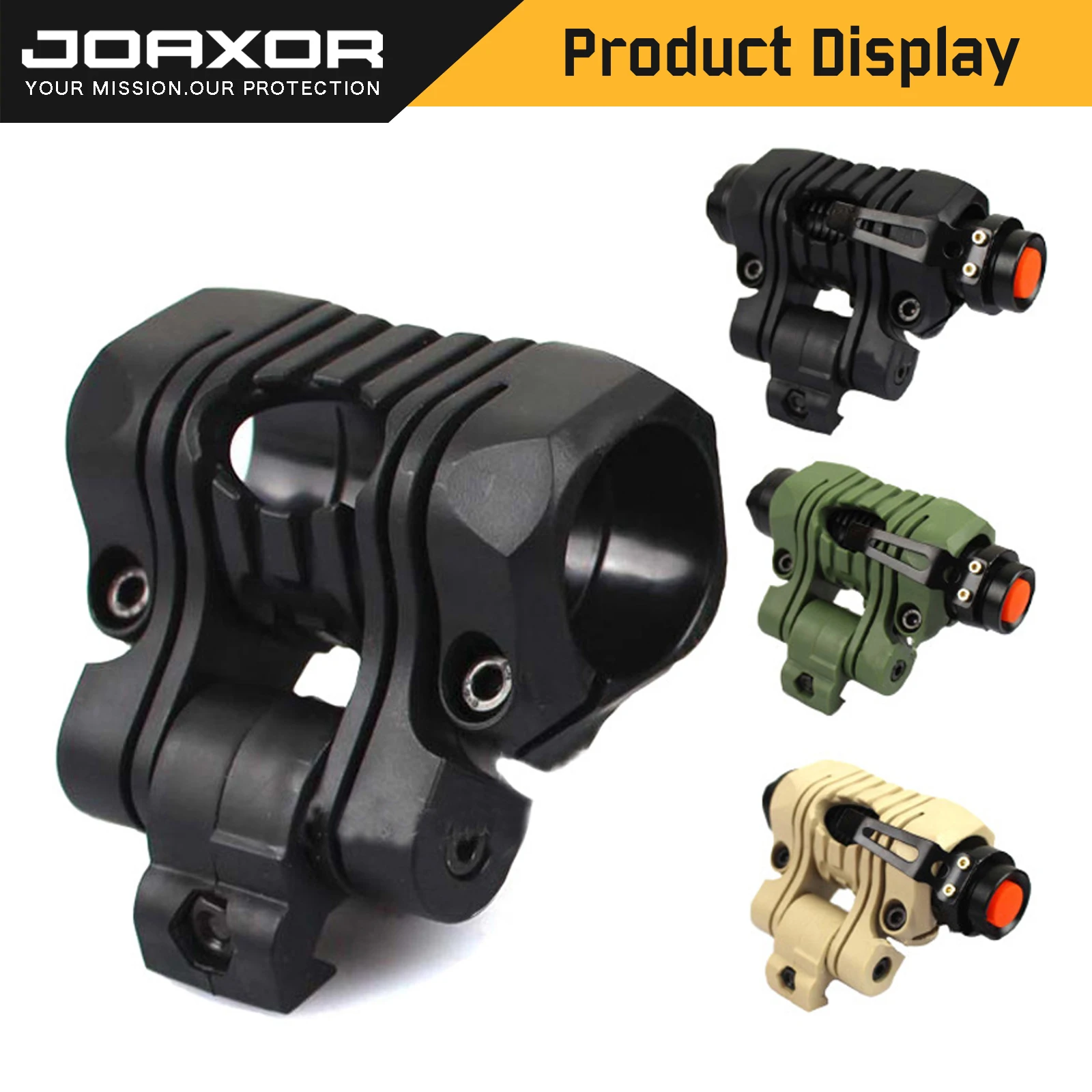 Joaxor Tactische Helm Accessoires Zaklamp Houder Mount Snelle Helm Rail Draagbare Plastic Zaklamp Houder