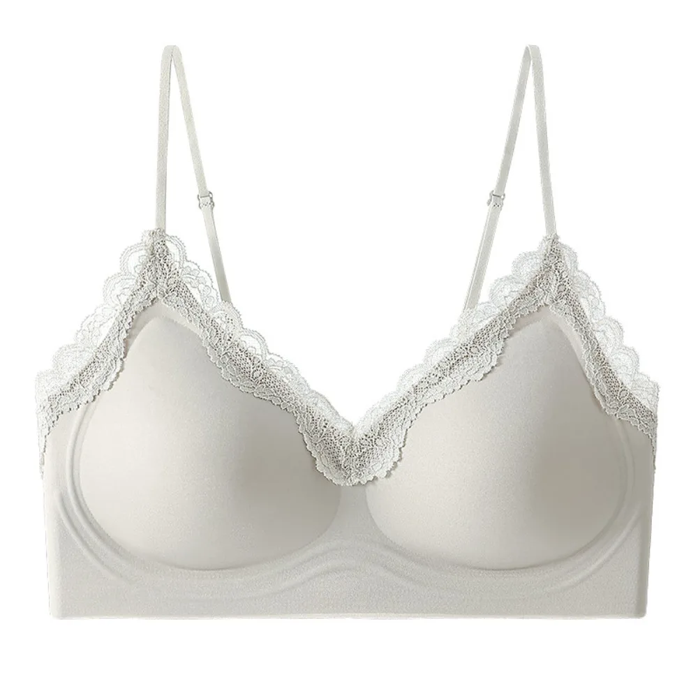 

Traceless Wireless Deep V Bra Close-fitting Anti-sagging Lace Brassiere for Women Shockproof Lingerie Seamless Bras Yoga