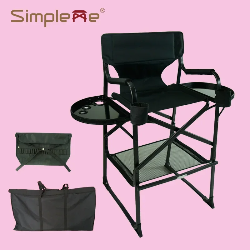 Aluminum Alloy Leisure Chair Folding Canvas Chair Bar Makeup Chair Anti-dumping Foot Pad Leżaki Plazowe Sillas De Playa