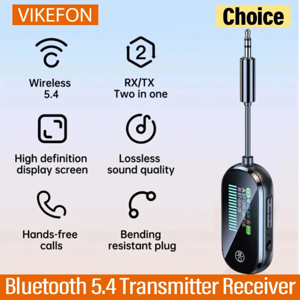 

Приемник Bluetooth 5,4, передатчик с низкой задержкой, разъем AUX 3,5 мм, беспроводной аудиоадаптер для ТВ, самолета, автомобильного динамика, наушников для ПК