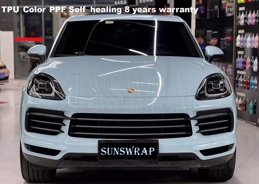 

Самовосстанавливающаяся PPF Glacier Blue Автомобильная краска Портативная пленка в рулоне Глянцевая ТПУ PPF 1,52x15 м/рулон