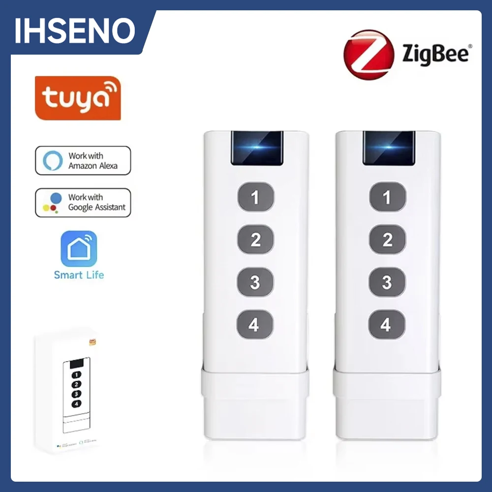 Tuya ZigBee Smart Scene Switch 4 Gang Mini design portatile per la casa Smart Life Interruttore di scenario di automazione del telecomando