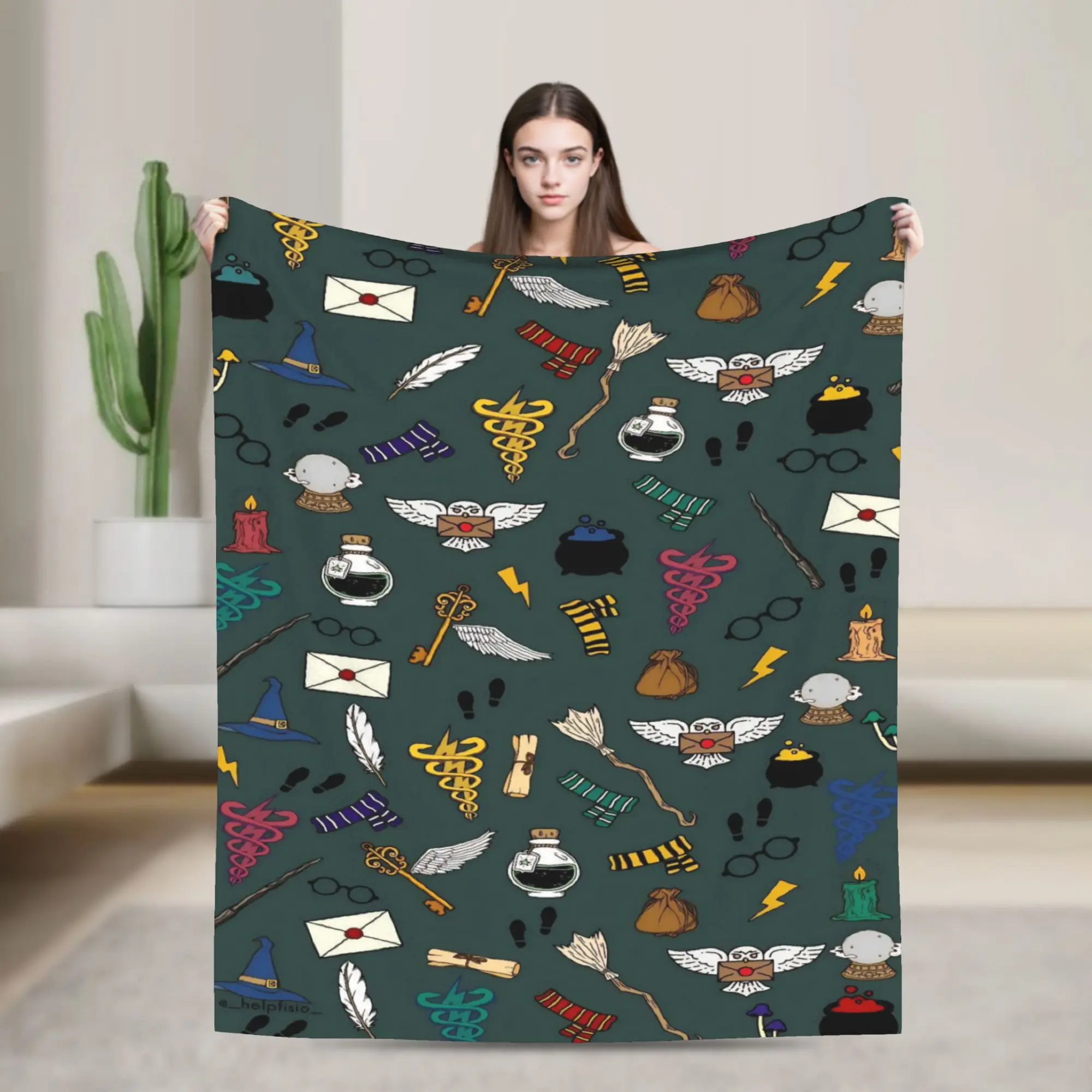 h-HP-p harryes potteres magic Blanket Ultra-Soft Fleece Healing Present  Throw Blanket Plush Thin Quilt