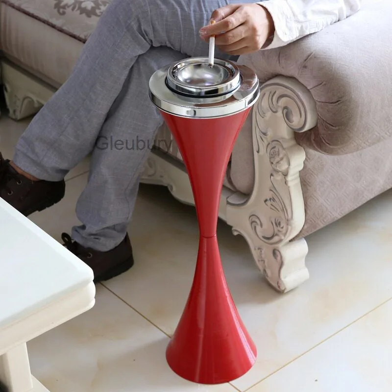 Bathroom Ashtray Vertical Floor Metal with Lid Creative Personality Fashion Elevator Toilet Living Room Large Ashtray