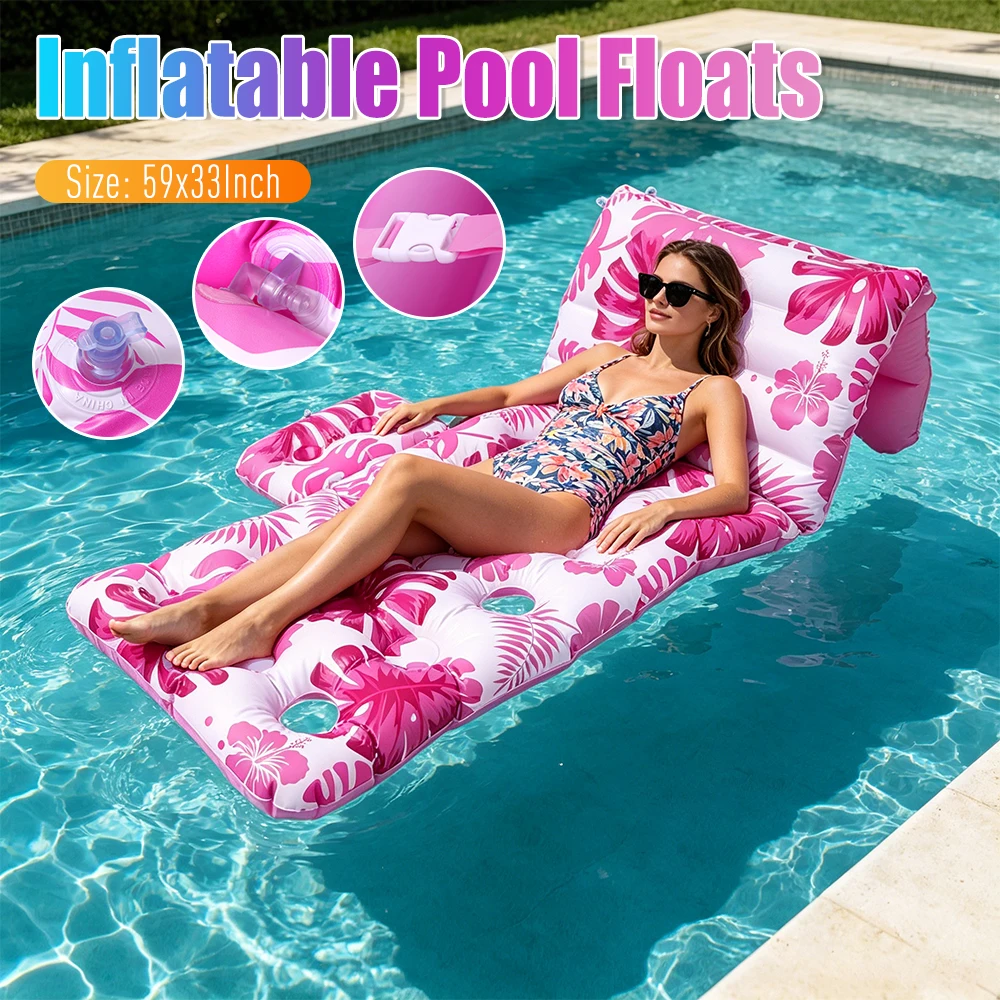 

Pool Float Lounger Floaties Rafts Portable Water Hammock Raft Inflatable Pool Floats Floating Bed Lounge for Swimming Beach Pool