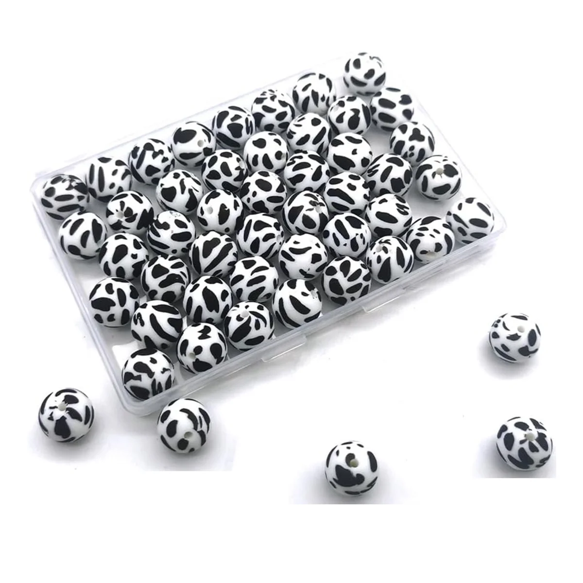 50 Pcs Silicone Beads 15mm Bulk for Key Chain Bulk for Pen Necklace Bracelet Lanyard Making B