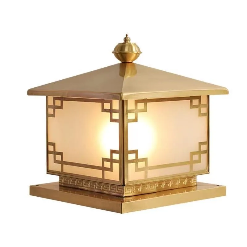 Chinese style all-copper stud , garden  gate lamp, garden villa outdoor waterproof wall stud lamp, outdoor lamp