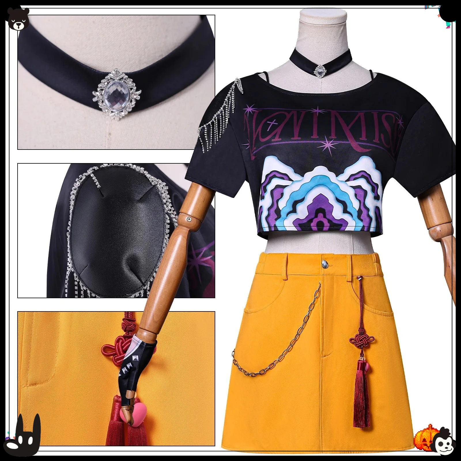 2026 赤毛 Kpop デーモンハンターズ ルミ ミラ ゾイ コスプレ衣装 キッズ ガールズ 誕生日パーティー ハロウィン ステージパフォーマンス服