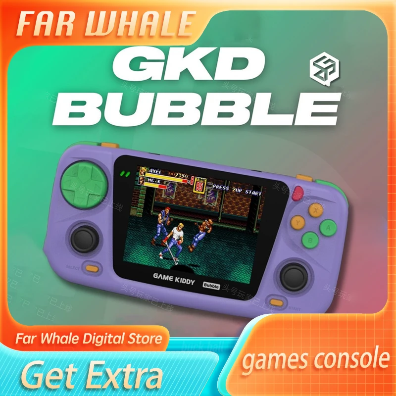 

Gkd Kiddy Bubble 3.5 Inch 4000ma Rk3566 Processor Hdmi Video Output Portable Retro Nostalgic Handheld Game Machine Custom Gift