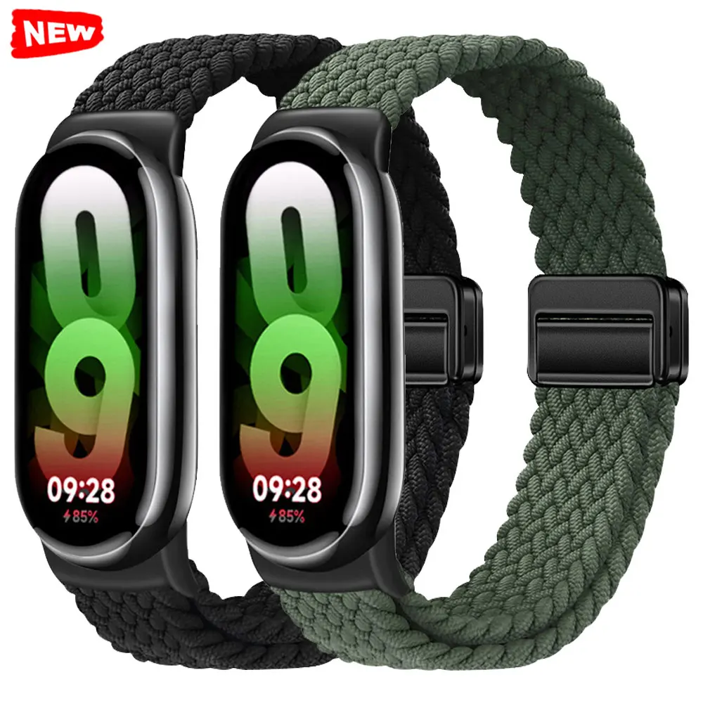 Nylon Schleife Strap Für Mi Band 9 10 Magnetische Armband Sport Correa Für Xiaomi Uhr Mi Band 8 9 10 smartwatch Zubehör Band