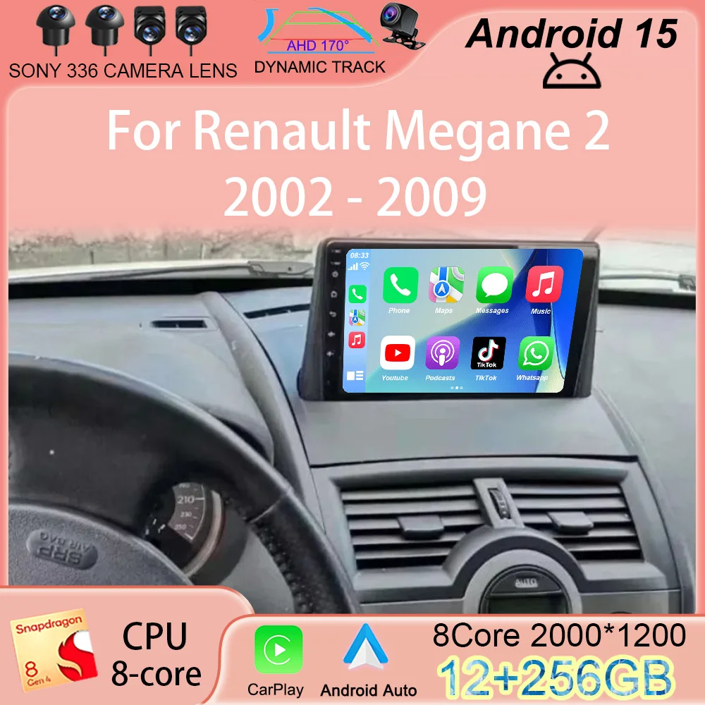 

Android15 Carplay Car Radio For Renault Megane 2 2002 2003 2004 2005 - 2009 Navigation GPS Multimedia Player WiFi Stereo Auto BT