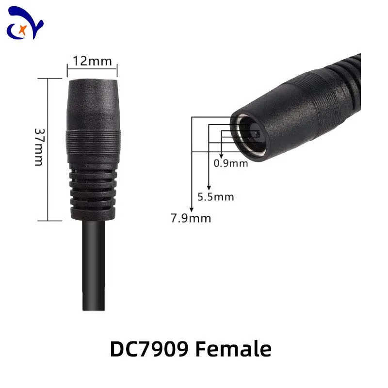 1PCS XT60IF female to DC7909 female power cable 14awg outdoor solar panel adapter charging cable