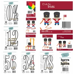 Dan/Mw Danish Soldier Number Birthday Balloon Gift Metal Cutting Dies Clear Stamps Set for Card Making Journal Scrapbook Decor