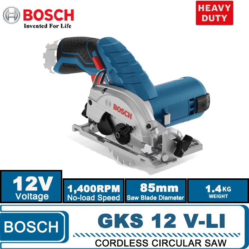 BOSCH GKS 12V-LI Electric Circular Saw Professional Multifunctional Rechargeable Cordless Woodworking Cutting Saw Household
