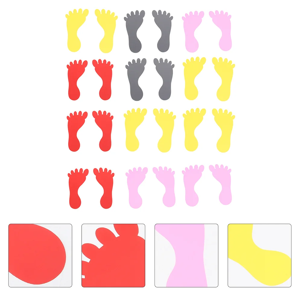

15 Pairs Stickers Kindergarten Footprint for Nursery Poster Preschool Cartoon Stairs Decor Child