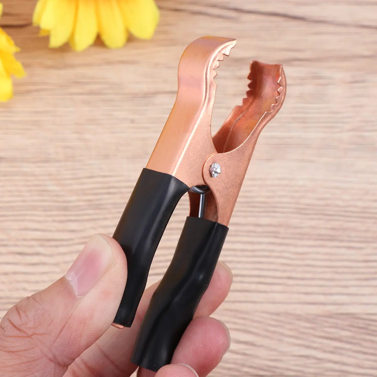 

2Pcs Clips Copper Plated Insulated Clamps for Charging Batteries Circuit Connect Automotive Maintenance Fit