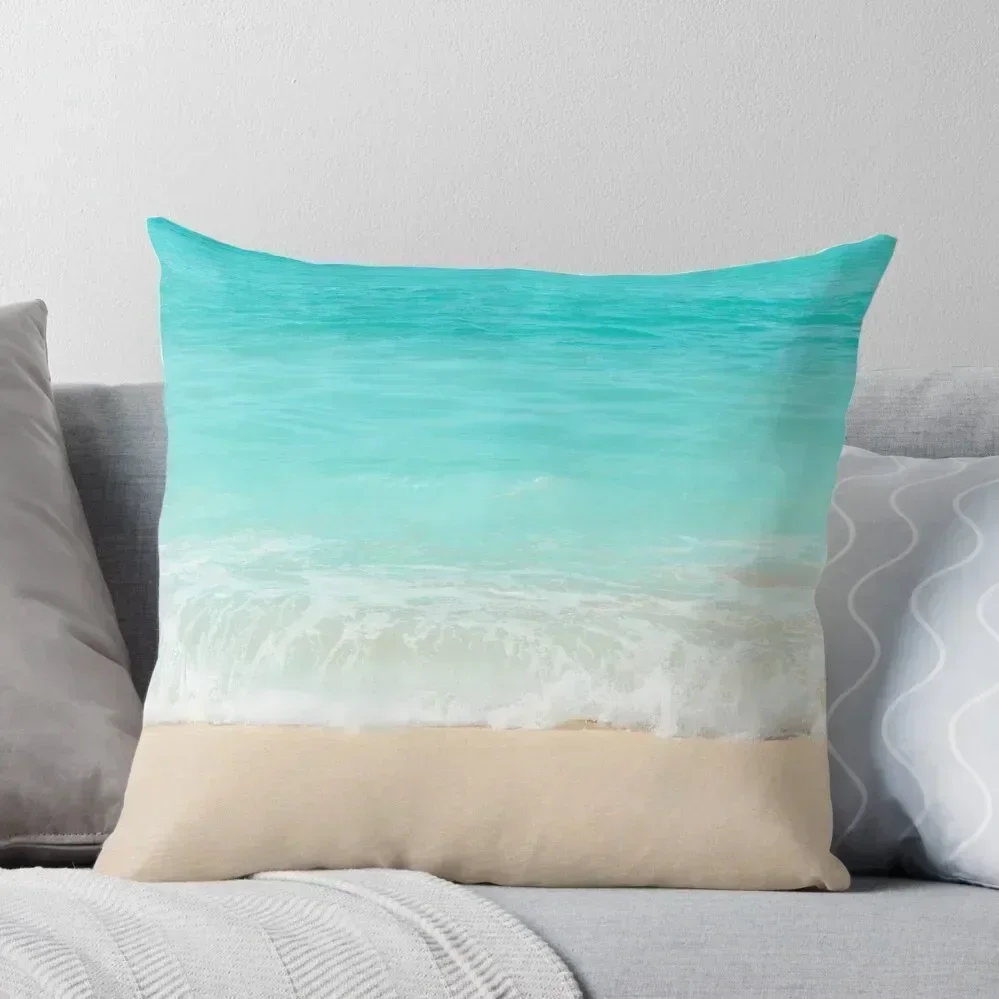

Bright Blue Calm Ocean Shore Throw Pillow Elastic Cover For Sofa christmas decorations 2025 pillow