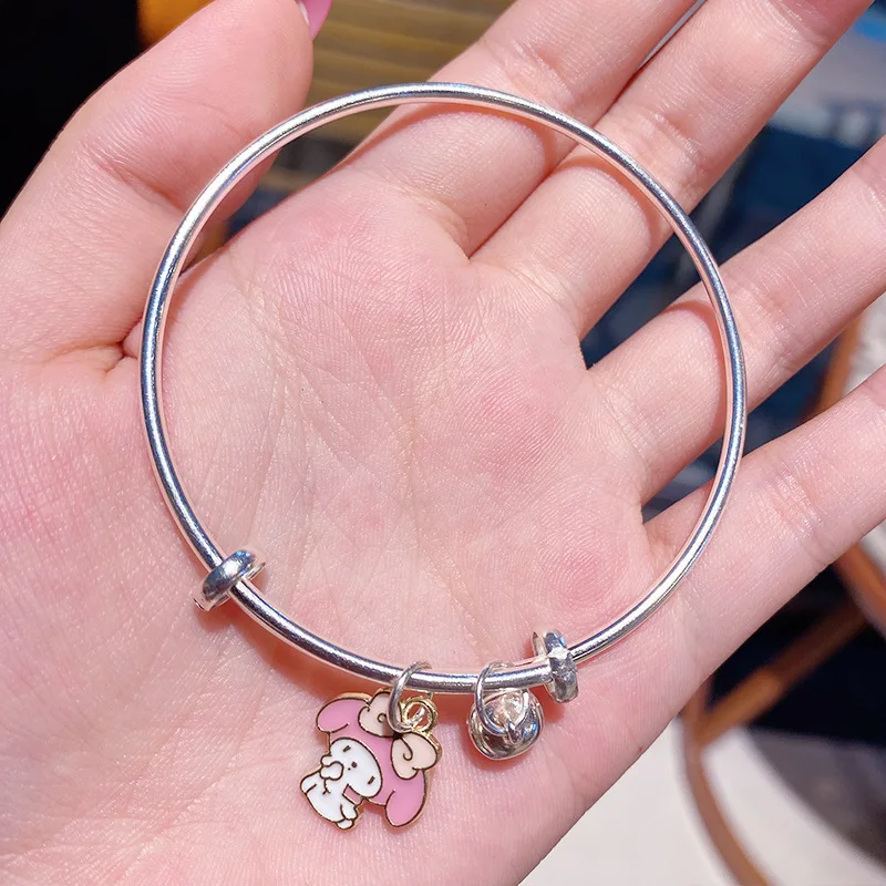 Sanrio Hello Kitty Melody Bracelets Bangle for Girls Cinnamoroll Kuromi Bracelets Y2K Children Accessories Hello Kitty Things