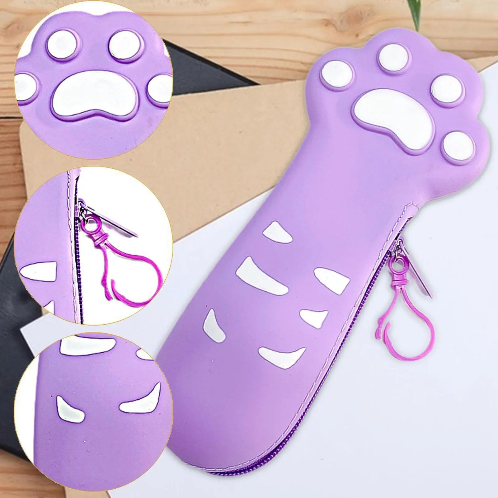 مقلمة من السيليكون للفتيات هدية إبداعية للطلاب حقيبة أقلام رصاص متعددة الأغراض #5