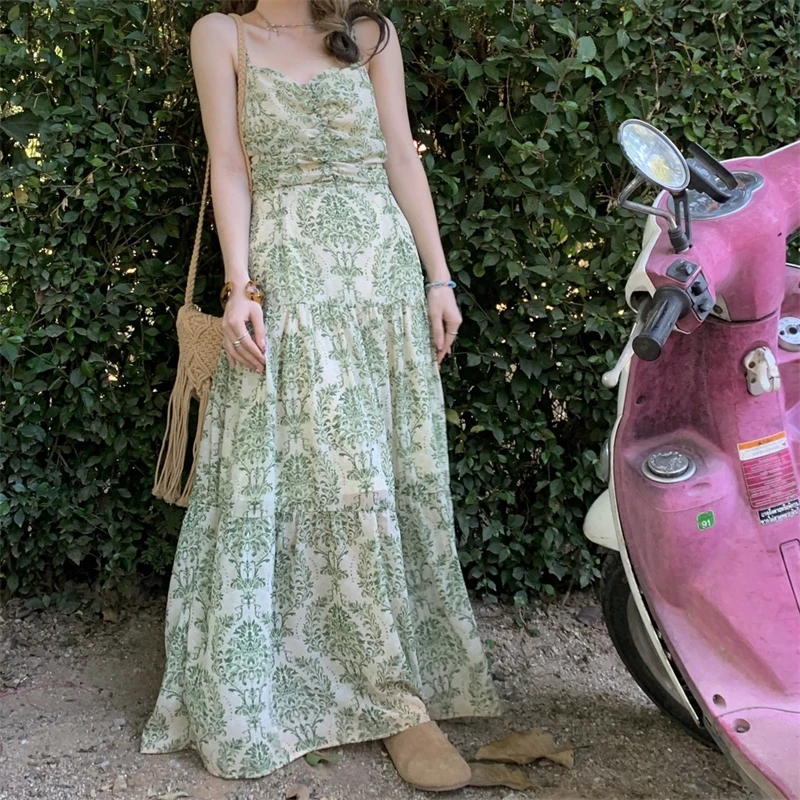 

Plus Size Chubby Girl Wizard Of Oz Floral Sling Dress Shawl Two-piece Set Covering Meat Set Micro Summer New Women