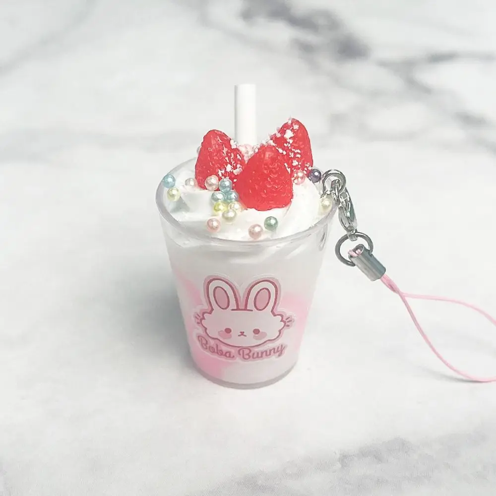 Simulation Ice Cream Keychain Fruit Dessert Ornaments Mini Strawberry Keychain Bag Pendant Model Food Keyring Bag Decorations