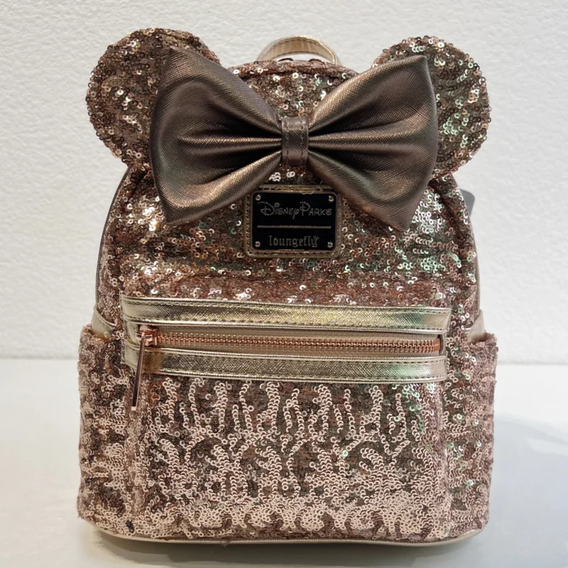 

Disney Anime Cartoon 3d Sequin Mickey Mouse Double Shoulder Bags Mini Backpack Cute Backpack Bag Outdoor Leisure Bag Girl Gift