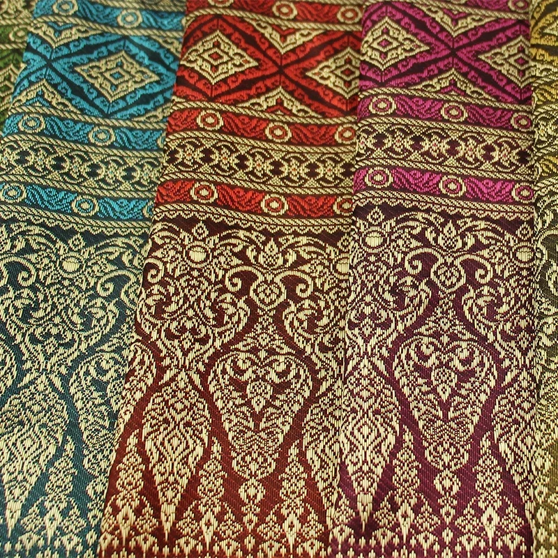 Printed Dress Straight Skirt Sewing Cloth DIY Dai Ethnic Thai Clothes Fabric Sewing Sarong Skirt Ethnic Dance Material Supplies