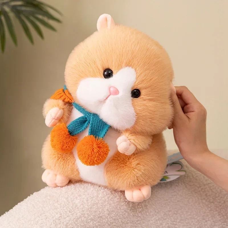 Alta qualidade com capuz hamster dourado plushie recheado likfelike cabelo fofo peluche simulado hamster animais para crianças brinquedo de pelúcia