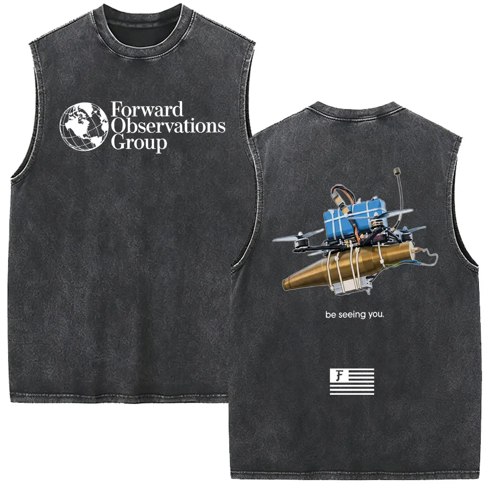 Forward Observations Group Dials Not Switches Skeleton Vintage Washed Tank Tops Men Fashion Oversized Sleeveless Vest T Shirts