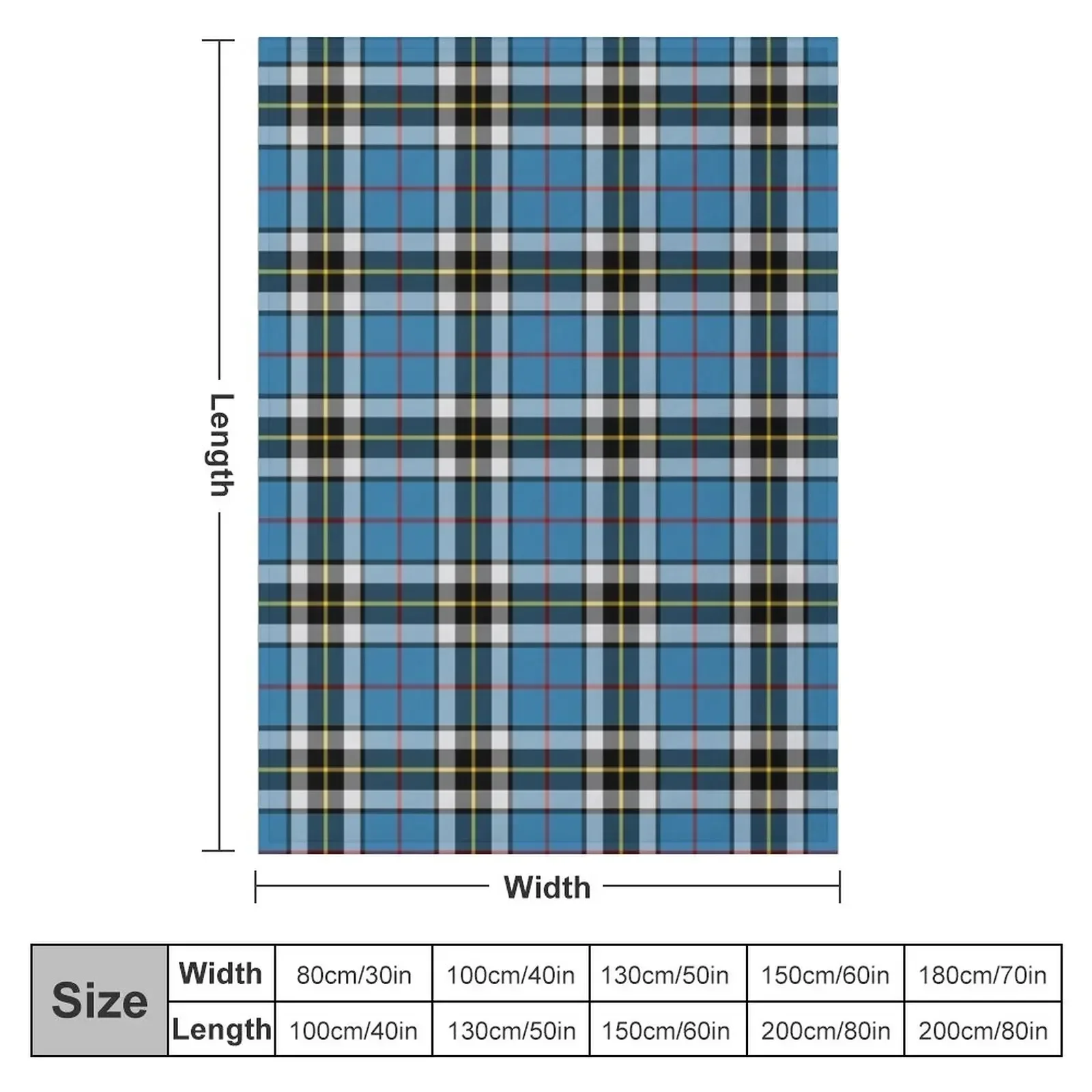 Thompson Blue Dress Tartan | Clan Thomson | Cute Tartan Throw Blanket Large Plaid Blankets