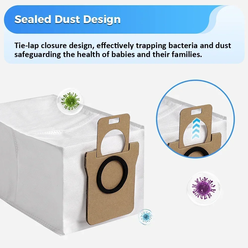 1-20PC Dust Bag For Xiaomi X20+ X10+ X20 Plus X10 Plus Robot Vacuum Cleaner Accessories Anti-dust Bags Disposable Bag