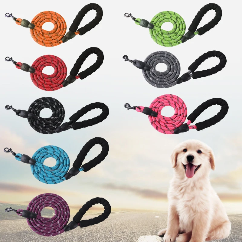 Strong Dog Leash Reflective Leash For Big Small Medium Dog Leash Drag Pull Tow Golden Retriever Pet Leashes