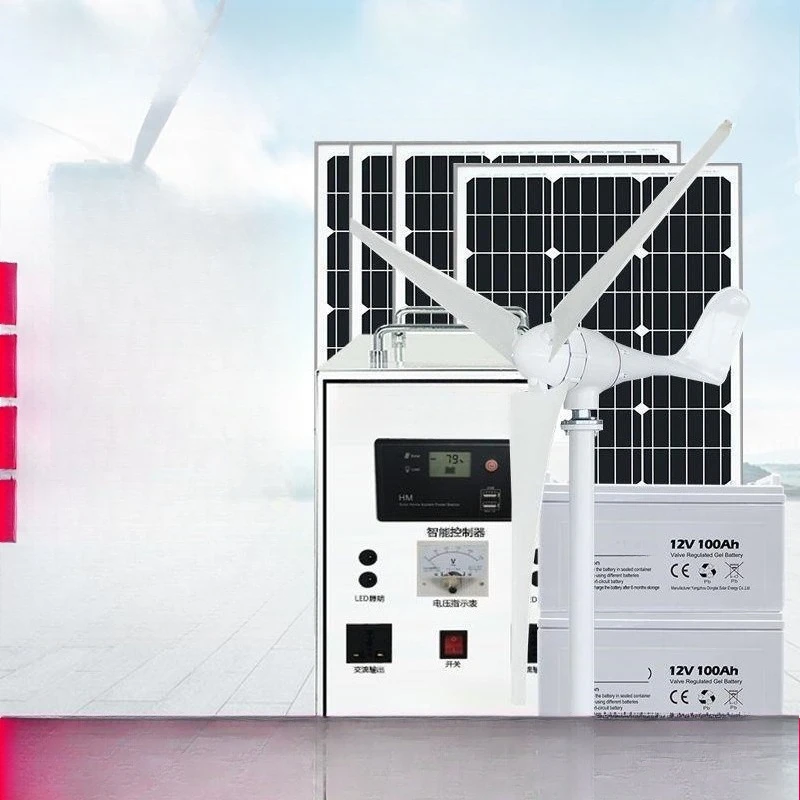 Wind turbine household air conditioner 220v battery panel full set of wind and solar hybrid integrated machine solar power