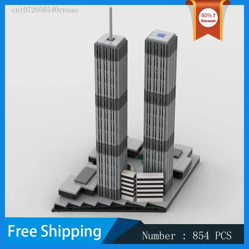 World Trade Center MOC Building Blocks DIY Bricks City Architecture Model Urban Landscape Birthday Present Toy Christmas Gift
