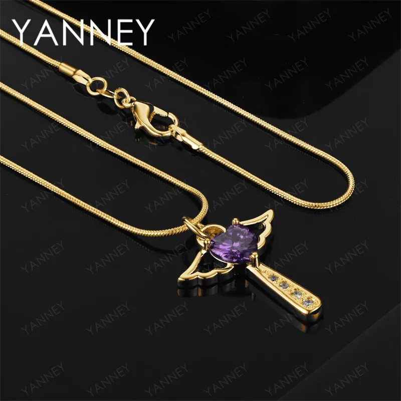 

925 Sterling Silver 18K Gold 16-30 Inch Exquisite Heart-Shaped Cross Pendant Necklace for Women Wedding Jewelry Accessories