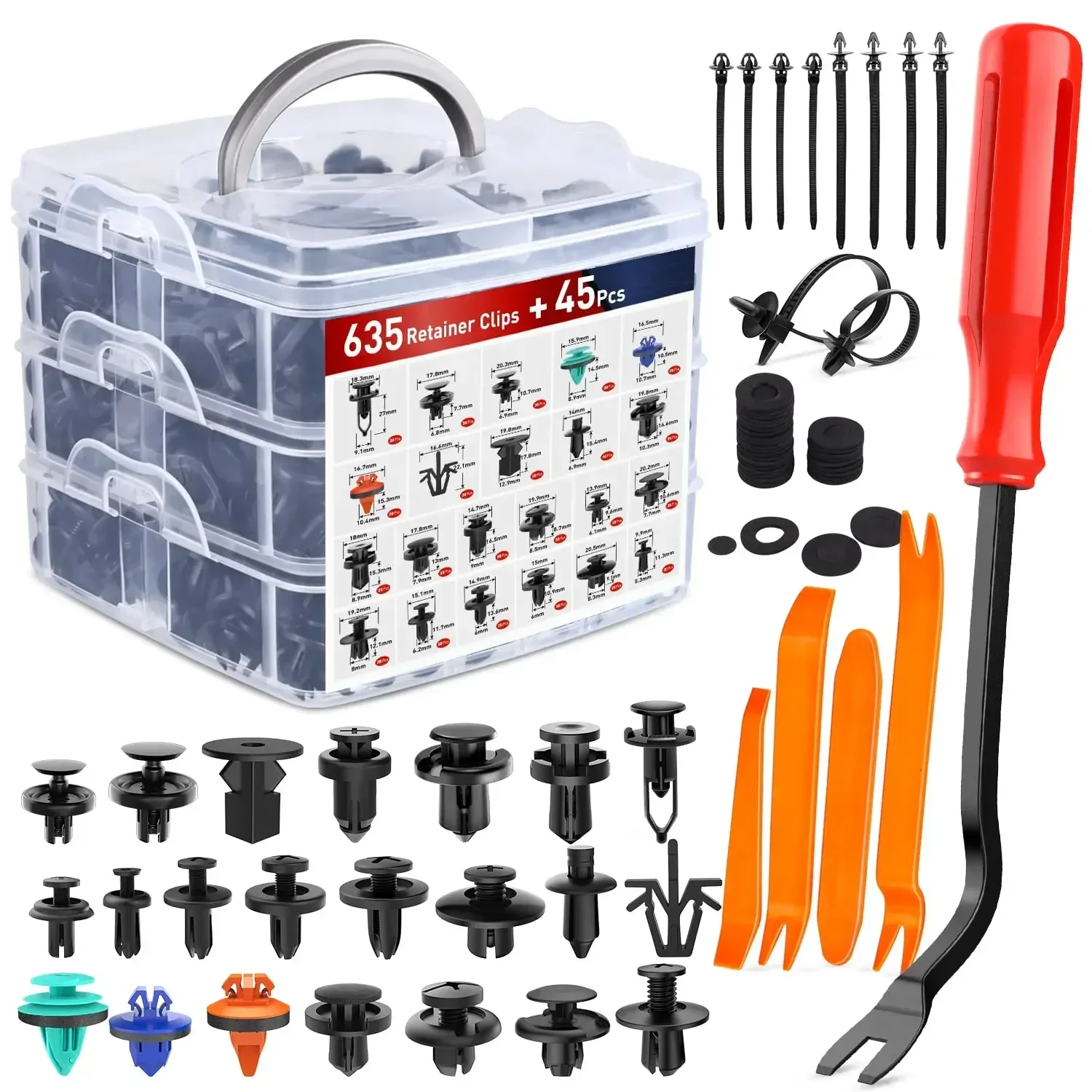 

635pcs Car Fasteners Clips Set