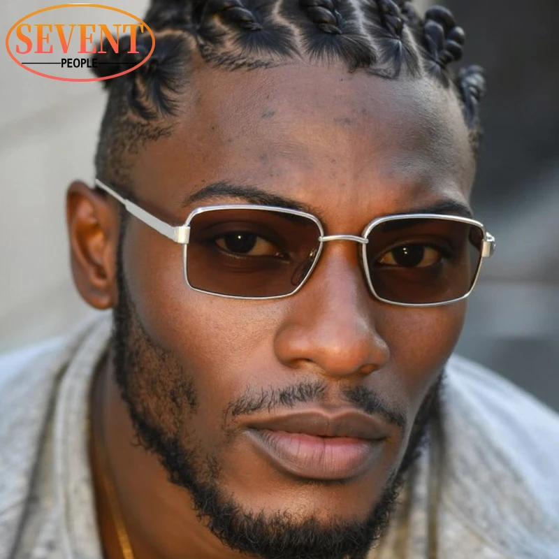 

Small Frame Rectangle Steampunk Sunglasses Men 2025 Luxury Brand Trendy Metal Outdoor Sun Glasses For Male Retro Shades UV400