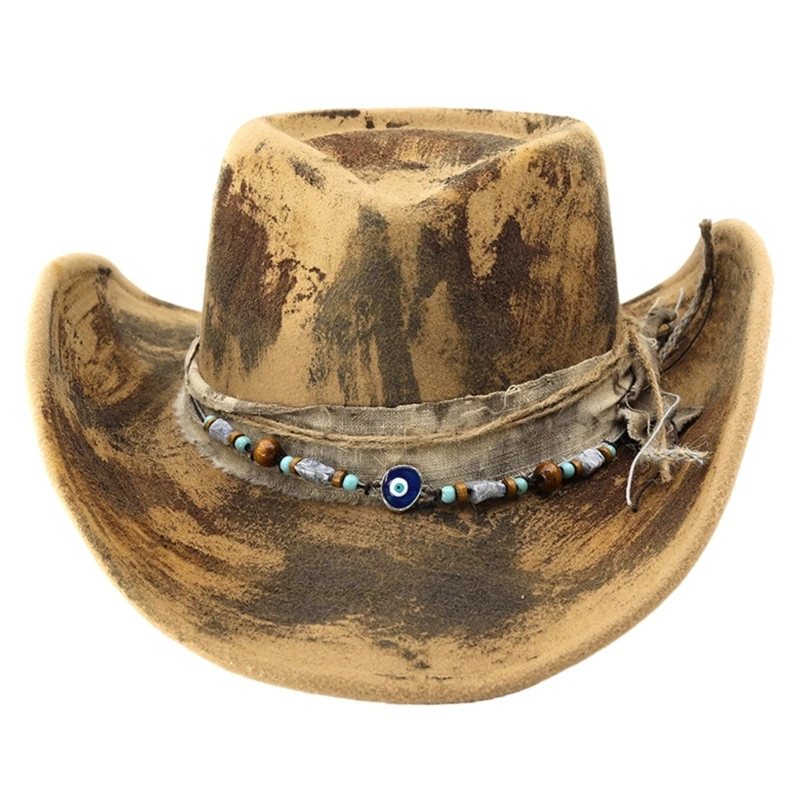 

Adjustable Cowboy Hats Western Theme Distressed Decoration for Daily Outdoor