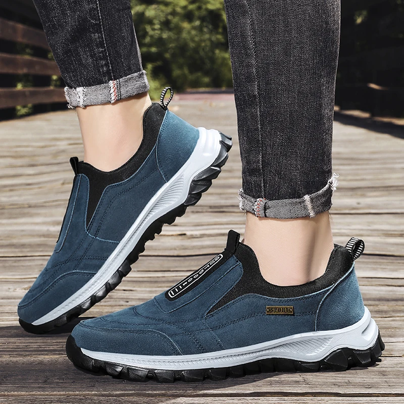 Men's Non-slip Casual Sports Shoes Wear-resistant Hiking Shoes Outdoor 2025 Fashion Comfortable Flat Walking Shoes for Men