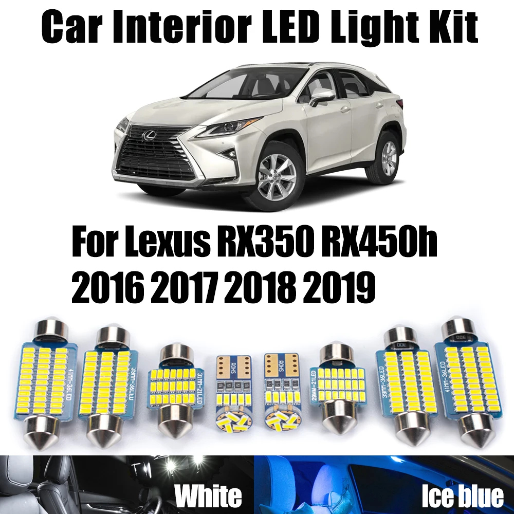 

12 шт. Canbus светодиодный внутренний купольный светильник с картой, комплект автомобильных потолочных ламп без ошибок для Lexus RX350 RX450h 2016 2017 2018 2019 аксессуары