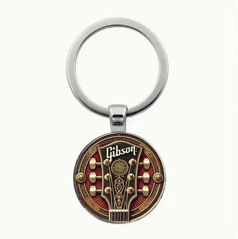 1 Retro Gibson Guitar Keychain, Zinc Alloy, Retro Style, Ideal Birthday Gift for Music Enthusiasts