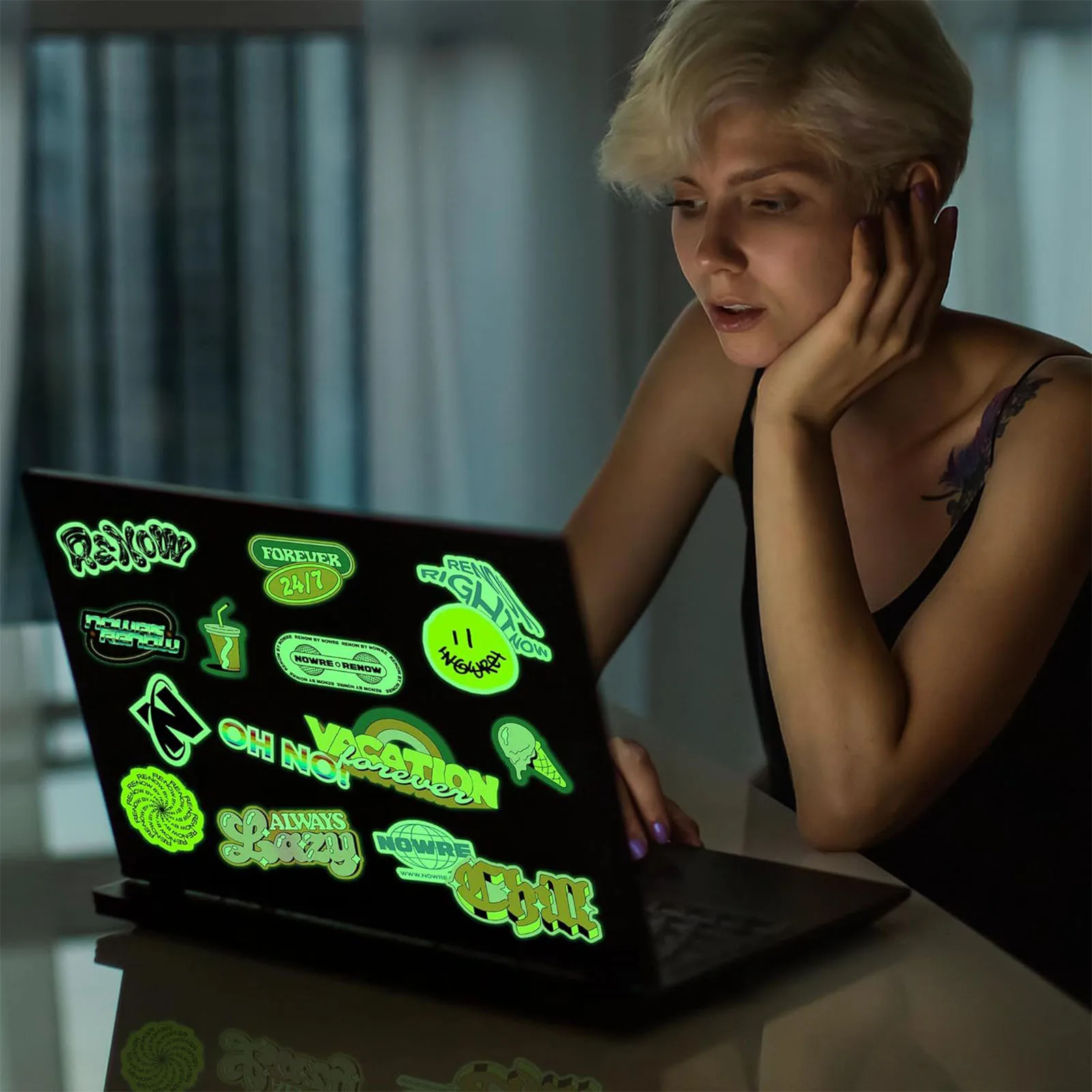 A4 1/2/3/5 Sheet Glow in The Dark Printable Inkjet Vinyl Sticker Paper Self-Adhesive Waterproof Label for Inkjet Printers